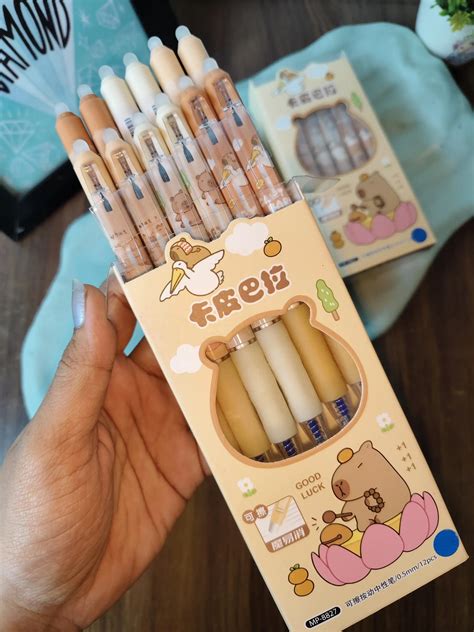 Capybara Erasable Gel Pen Set | Cute Cartoon Erasable Pens for Kids ...