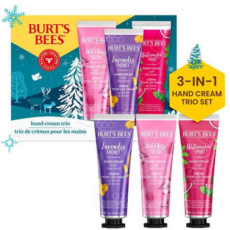 Burt's Bees Hand Cream Trio Gift Set with Lavender Honey Wild Rose ...