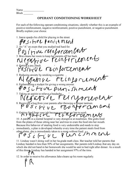 Operant Conditioning Exercises 的图像结果