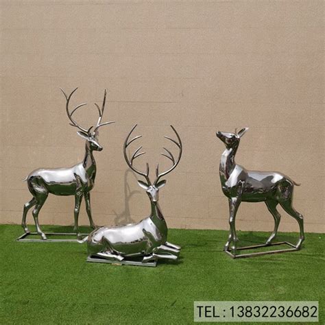定制风景园林不锈钢鹿群雕塑 景观不锈钢镜面雕塑小品_xt188869-站酷ZCOOL