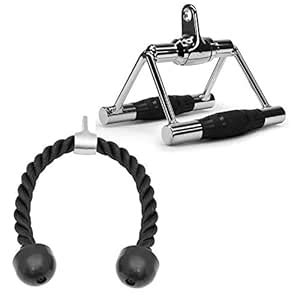 FITNESS MANIAC Weightlifting Seated Row Handle Bar Revolving 2 PCs Home ...