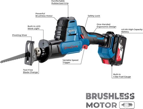 Buy DongCheng Reciprocating Saw, 20V MAX Cordless Brushless One-Handed ...