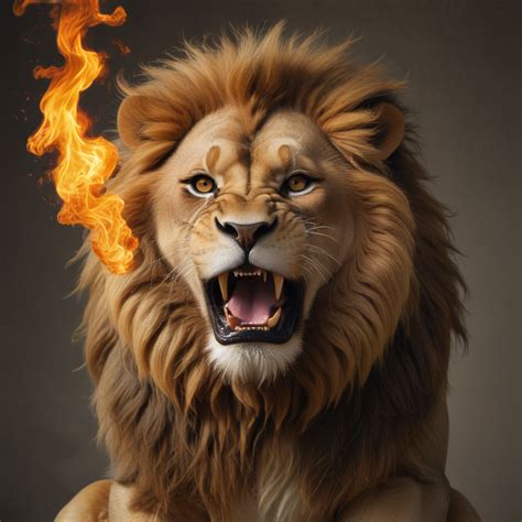 heraldic lion spitting fire