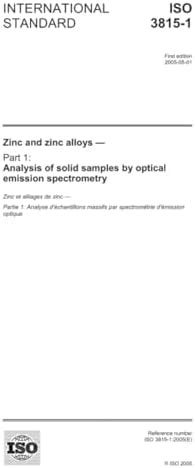 ISO 3815-1:2005, Zinc and zinc alloys - Part 1: Analysis of solid ...