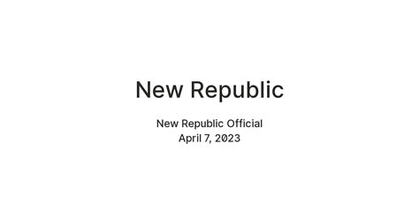 New Republic — Teletype