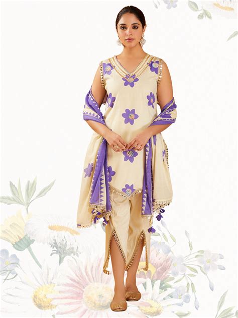 Periwinkle Orchid Kurta with Dupatta - Set of 3 – Nero India