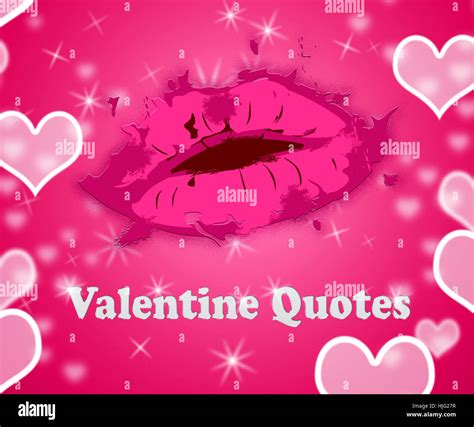 Valentine Quotes Lips Shows Romantic Valentines Day Quotations Stock ...