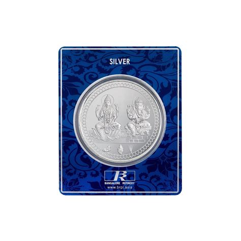 Buy Bangalore Refinery 100 Gram 999 Purity Lakshmi & Ganesh Silver Coin ...