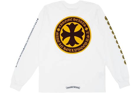 Chrome Hearts Plus Cross Shield Logo L/S T-shirt White/Black Men's - US