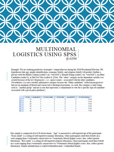 Using Multiple Logistic Regression SPSS 的图像结果