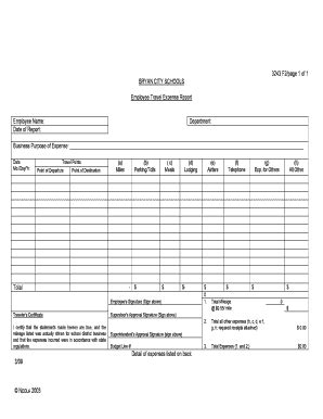 Fillable Online Employee Travel Expense Report Fax Email Print - pdfFiller