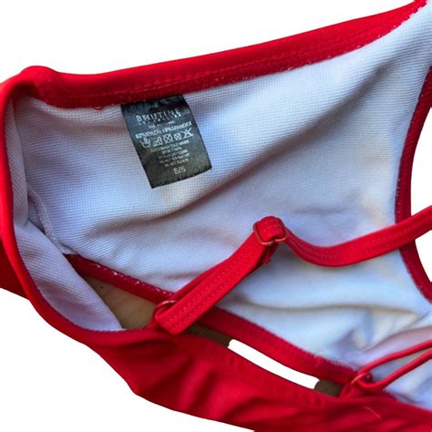 BOUTINE LA RED BIKINI TOP Cherry red swimming suit... - Depop