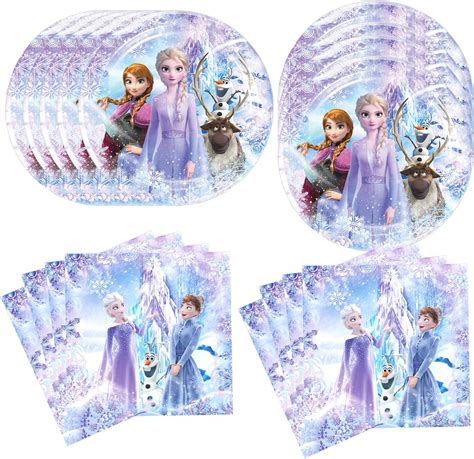 Amazon.com: Hysnol Frozen Birthday Party Supplies, include 20 Plates ...