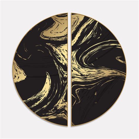 Elegant Background with Black and Gold Marble Texture Semi Circle Fram ...