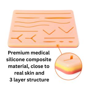 B-Arm Suture Practice Pad for Medical Stitching | Silicone Suture ...