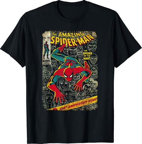 Amazon.com: Marvel Spider-Man Comic Book Anniversary Graphic T-Shirt T ...