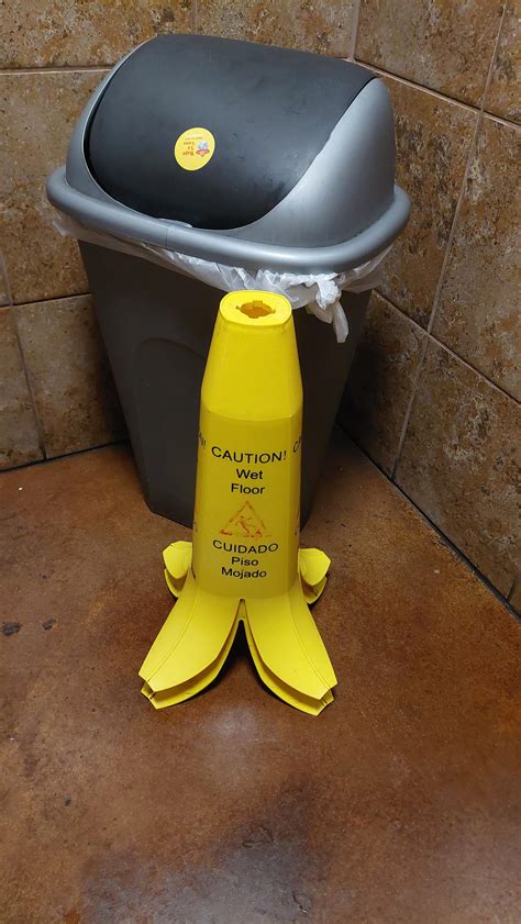 These "Wet Floor" signs are shaped like banana peels : r/bananawetfloorsign