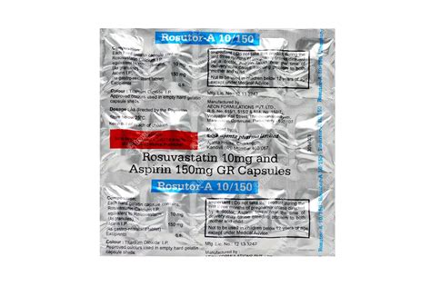 Rosutor A 10150 Mg Capsule 15 - Uses, Side Effects, Dosage, Price ...