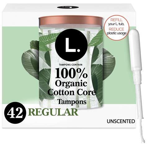 L. Organic Cotton Tampons - Regular Absorbency, 42 Ct - Walmart.com