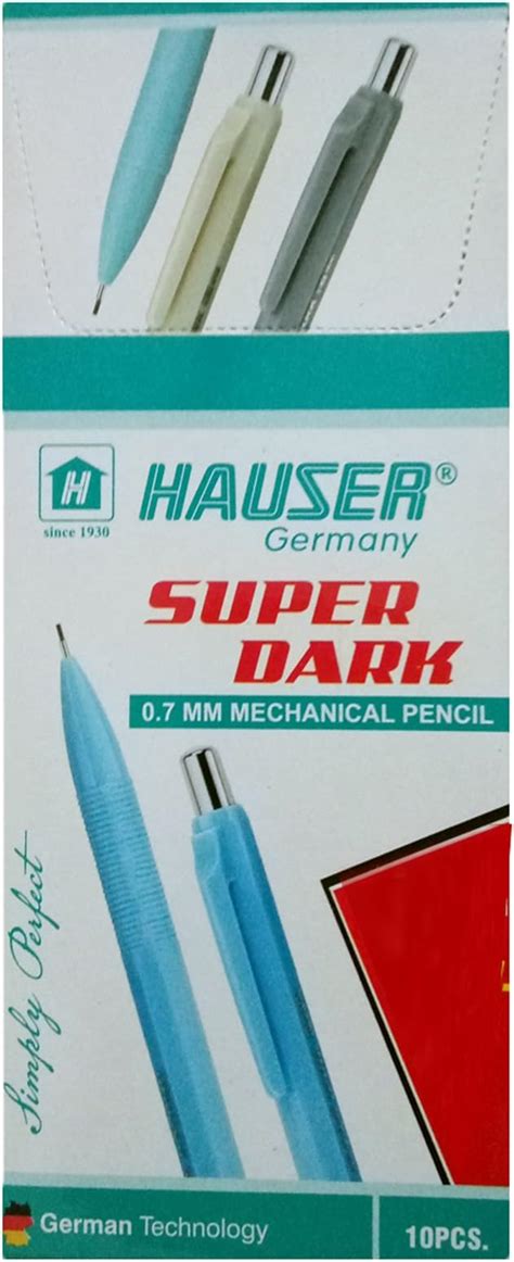 Hauser Germany Dark 0.7 Mm Mechanical Pencil + 10 Lead Boxes, Ink black ...