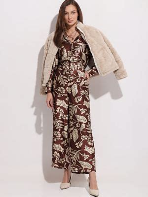 Buy VERO MODA Brown Printed Satin Pants Online