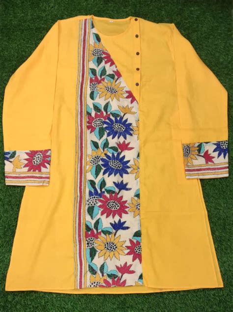 Cotton Kantha Stitch Patch Panjabi SN2023WPCK98 – Santiniketan Online