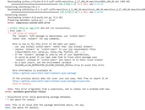 Image result for Python 3.10 Sklearn Error Installation