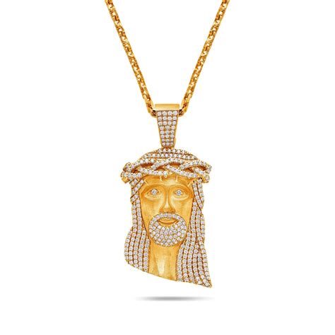 24k Gold Jesus Piece - Fully Iced Out w/ Diamonds - IF & Co.