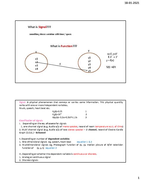 Handout Signals Lecture 1 - What is Signal ??? What is Function ...