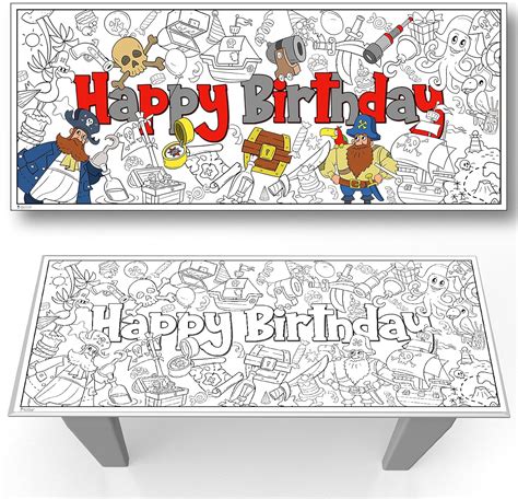 Amazon.com: Young N Refined Coloring Table Cloth Birthday Party ...