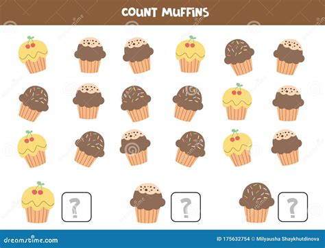 Educational Worksheet for Kids. Count Each Muffin. Math Game for Kids ...