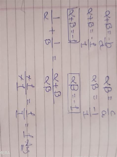 if alpha and beta are zeros of p(x) = x^2 + x - 1 , then find 1/alpha ...