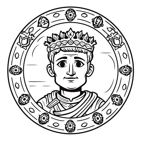 Julius Caesar Drawing To Color, Easy For Children - Coloring Page