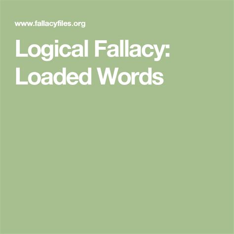 Image result for Loaded Words Fallacy Examples