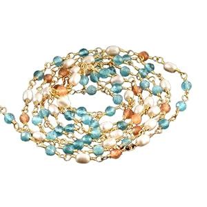 Buy Puneet Gems corolin colour Wire Wrapped Link Chain, 18k Gold plated ...