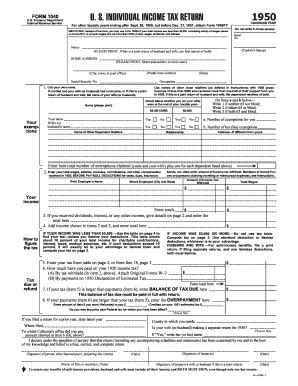 1950 Form IRS 1040 - Blank Fillable Template | Fill Out, Print ...
