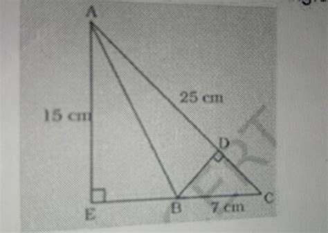 Triangle AEC is right-angled at E, B is a point on EC, BD is the ...