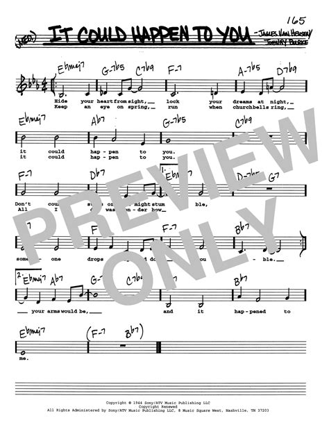 It Could Happen To You (Low Voice) by James Van Heusen Sheet Music for Real Book – Melody ...