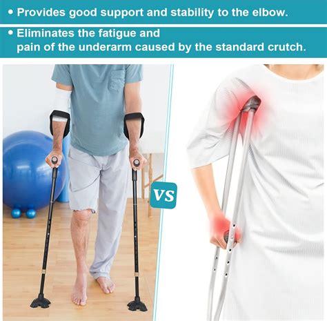 Buy Crutches for Adults, Crutches for Walking, Have Adjustable Forearm ...