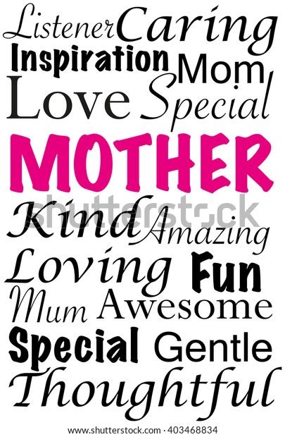 Words Describing How Special Mother Can Stock Vector (Royalty Free ...