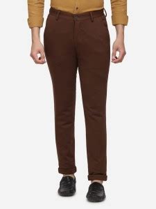 Jade Blue Slim Fit Men Brown Trousers - Buy Jade Blue Slim Fit Men ...