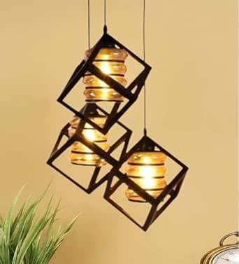 Buy GAUVIK Hanging Cube Luster Glass THALI Cluster Pendant Light ...