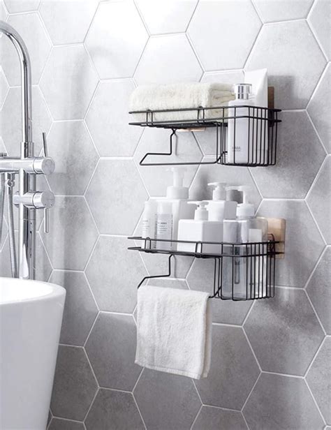 S&P Wall Mounted Self Adhesive Bathroom Shampoo Holder, Oil & Liquid ...