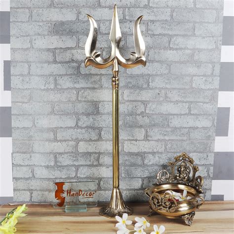 Brass Shiva's Trishul 21 Inches Statue, Shiva's Trishul for Home Decor ...