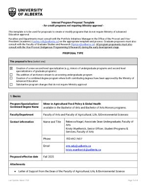 Fillable Online 2023 Proposal for New Minors in Arts and Agricultural ...