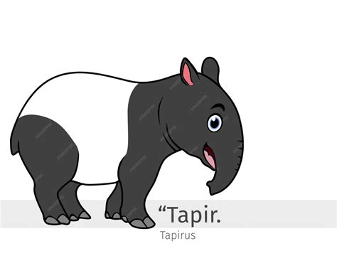Tapir cartoon illustration | Premium Vector