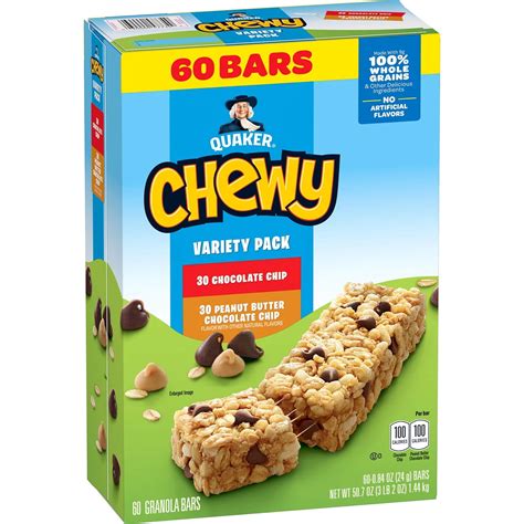 Quaker Chewy Granola Bar, Variety Pack, 60 ct. - Walmart.com
