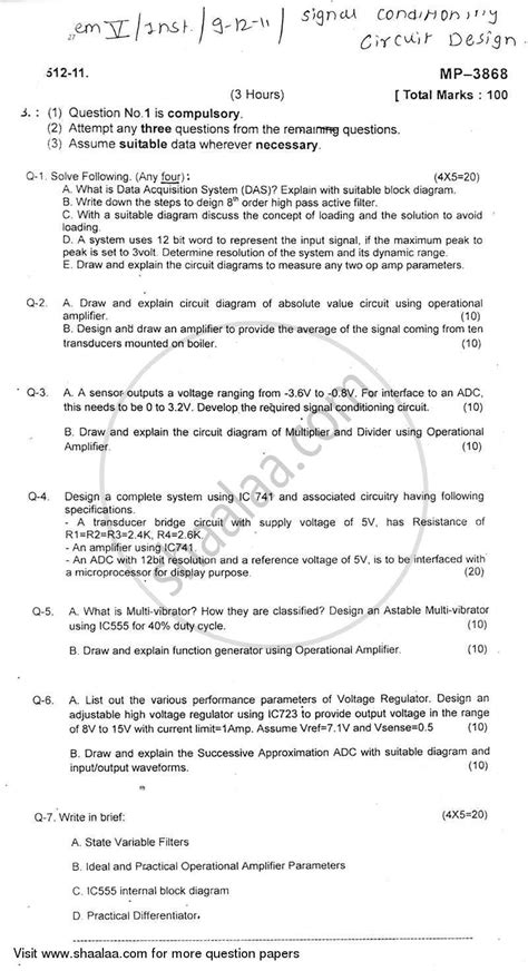 Signal Conditioning Circuit Design 2011-2012 BE Instrumentation ...