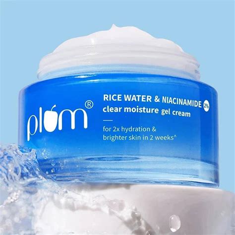 Plum 2% Niacinamide & Rice Water Gel Cream Moisturizer | Brightens skin ...