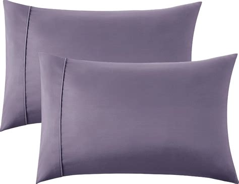 Amazon.com: Bedsure Queen Pillow Cases Set of 2 - Grayish Purple ...
